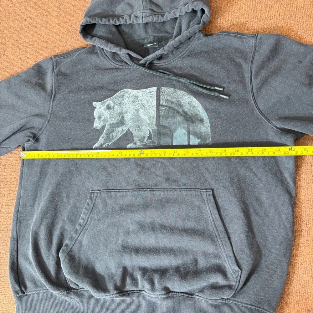 The North Face Mens gym Grizzly Bear Logo Hoodie Black Pullover Sweatshirt Large